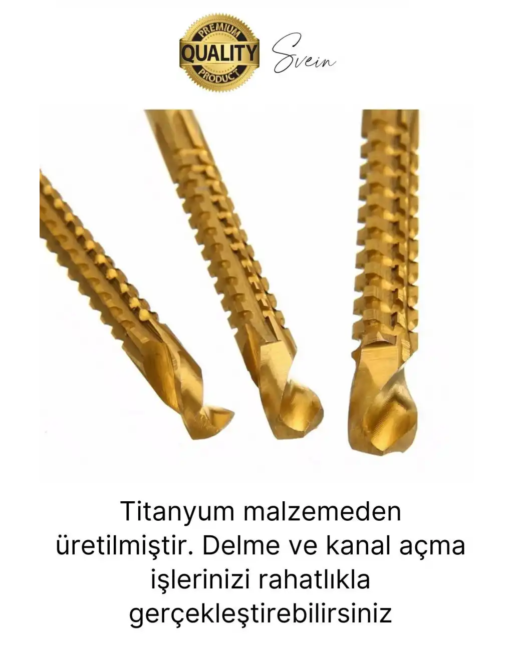 Premium Çok Amaçlı 3lü Freze Matkap Uç Seti Ahşap Tahta Delme Titanyum Kanal Açma Sunta Mdf Oyma