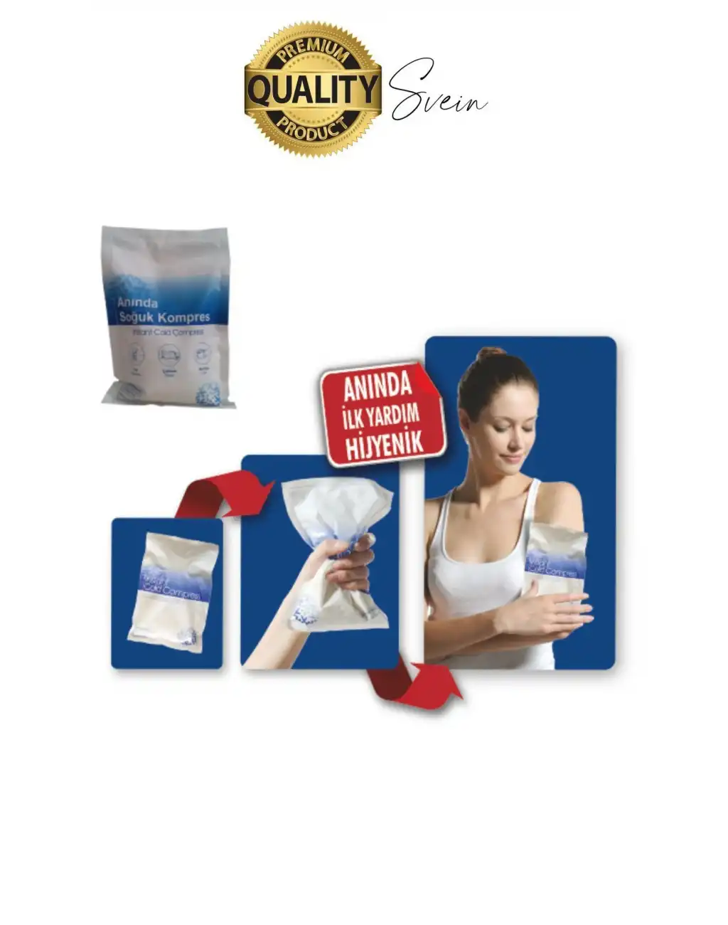 3 Adet Tek Kullanımlık Anında Hazır Soğuk Kompres Ped Buz Torbası Acil İlk Yardım Paketi Terapi