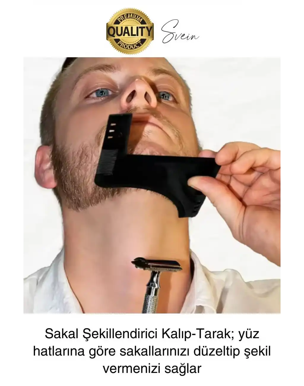 Yeni Sezon Sakal Şekillendirici Kalıp Tarak Bıyık Bakım Şablon Erkek Ense Cep Favori Simetrik Kesim