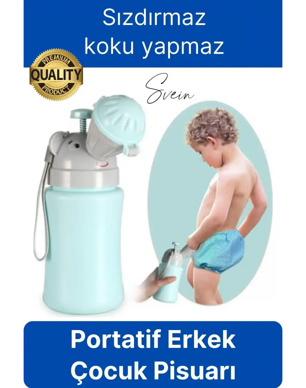 Portatif Erkek Çocuk Pisuarı Lazımlık Çiş Eğitimi Taşınabilir Acil Taşınabilir Mavi Oğlan Tuvalet