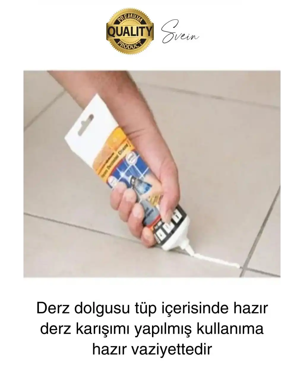 Premium Fayans Arası Beyaz Hazır Derz Dolgu Gaga Uç Tüp Mermer Mutfak Banyo Zemin Duvar Onarıcı