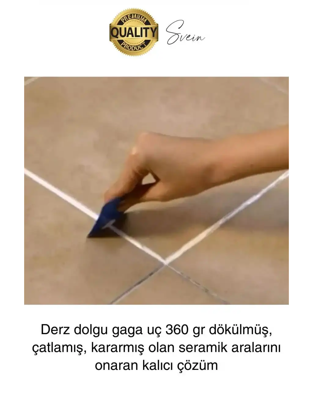 Premium Fayans Arası Antrasit Hazır Derz Dolgu Gaga Uç Tüp Mermer Mutfak Banyo Zemin Duvar Onarıcı