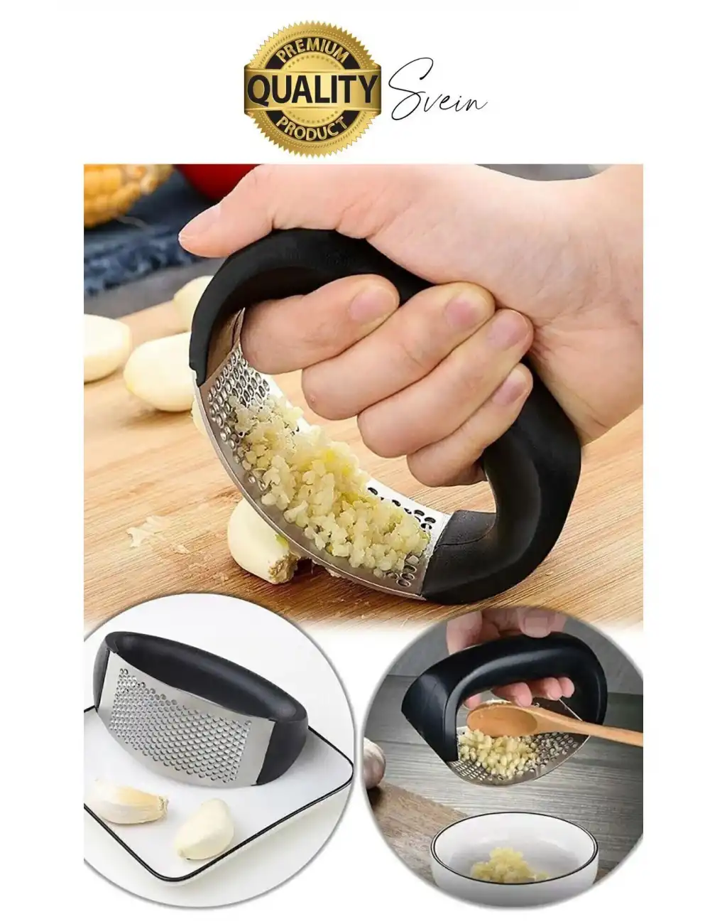 Premium Kolay Kullanımlı Yeni Nesil Sarımsak Rendesi Zencefil Öğütücü Ezici Paslanmaz Çelik Gondol