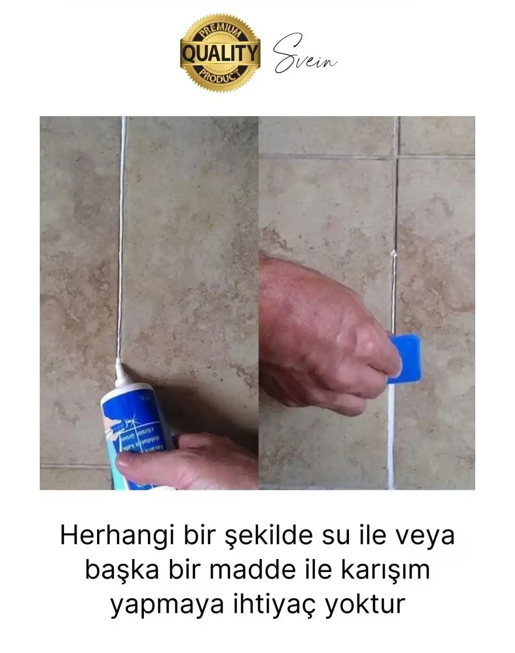 Premium Fayans Arası Krem Hazır Derz Dolgu Gaga Uç Tüp Mermer Mutfak Banyo Zemin Duvar Onarıcı