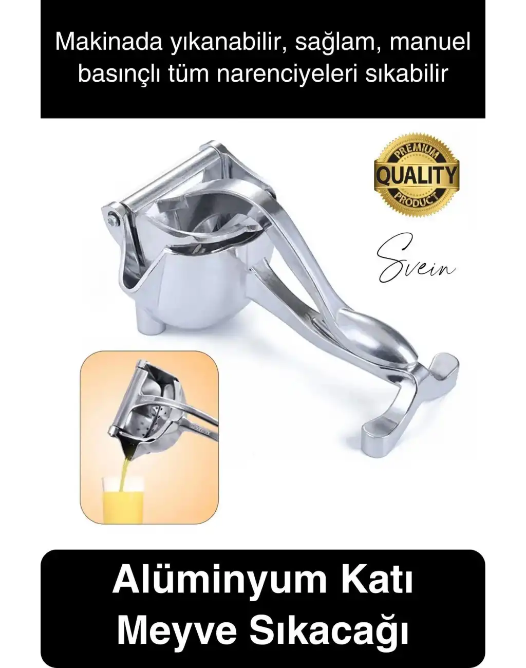 Premium Alüminyum Katı Meyve Sıkacağı Narenciye Portakal Limon Suyu Basınçlı Manuel Ev Mutfak Aleti