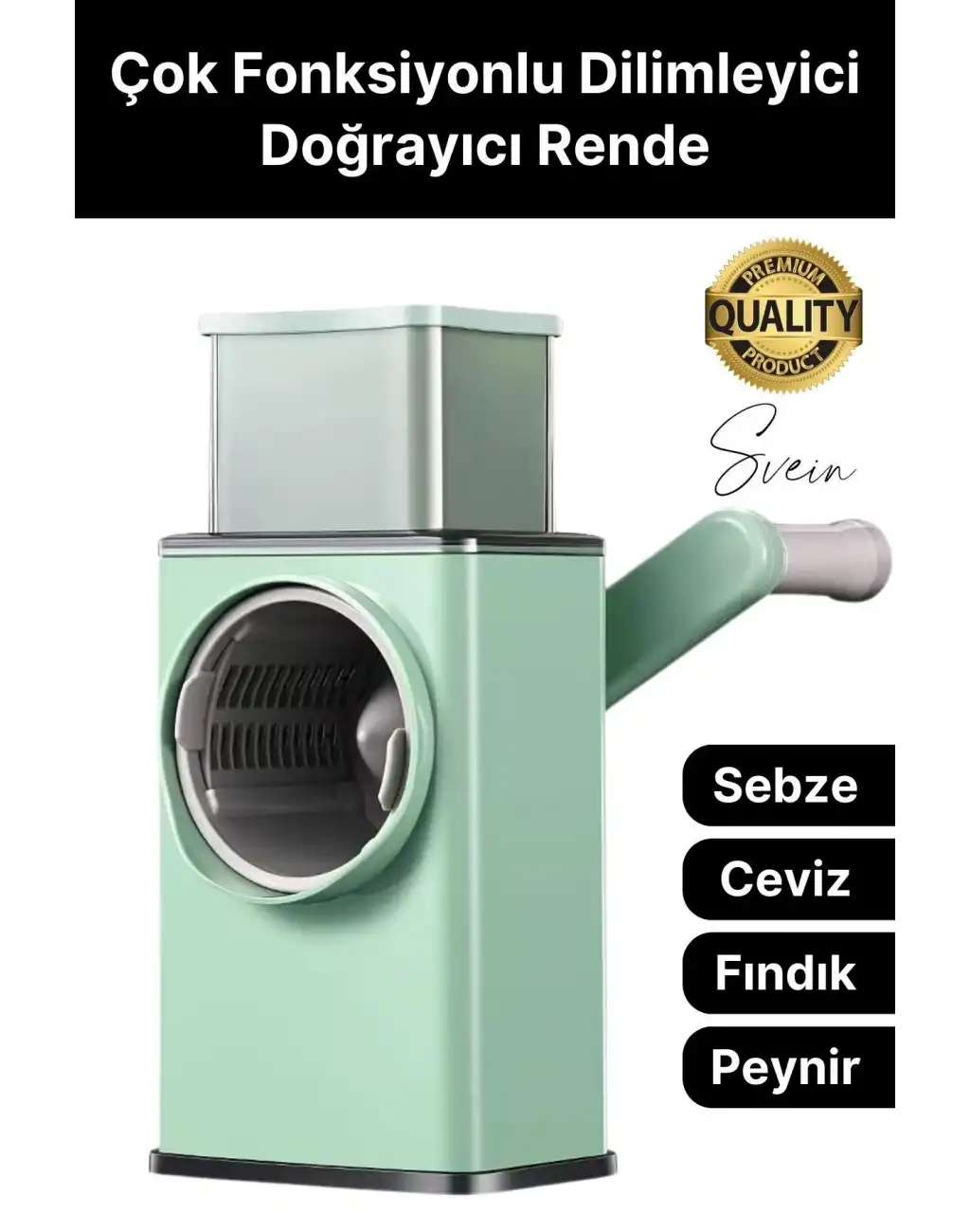 Fonksiyonel Rende Kollu Sebze Doğrayıcı Dilimleyici Mutfak Tambur Peynir Fındık Ceviz Öğütücü