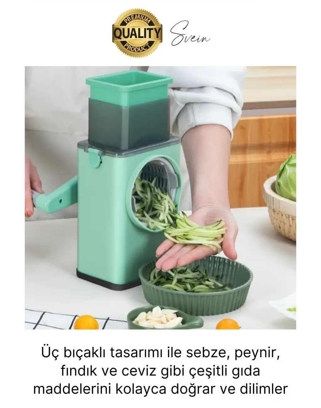 Fonksiyonel Rende Kollu Sebze Doğrayıcı Dilimleyici Mutfak Tambur Peynir Fındık Ceviz Öğütücü