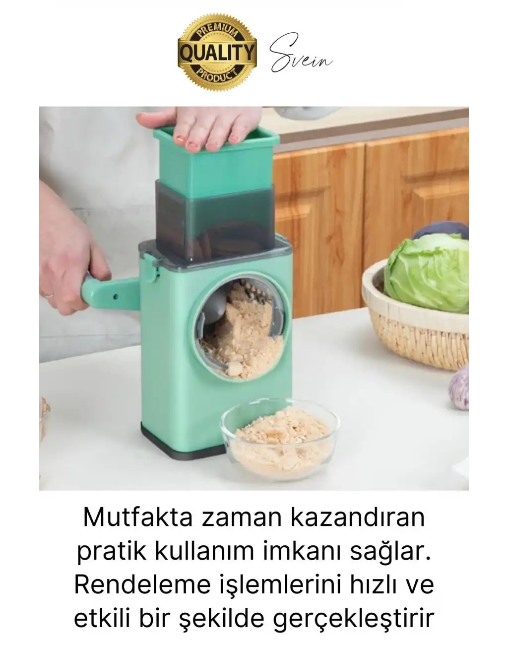 Fonksiyonel Rende Kollu Sebze Doğrayıcı Dilimleyici Mutfak Tambur Peynir Fındık Ceviz Öğütücü