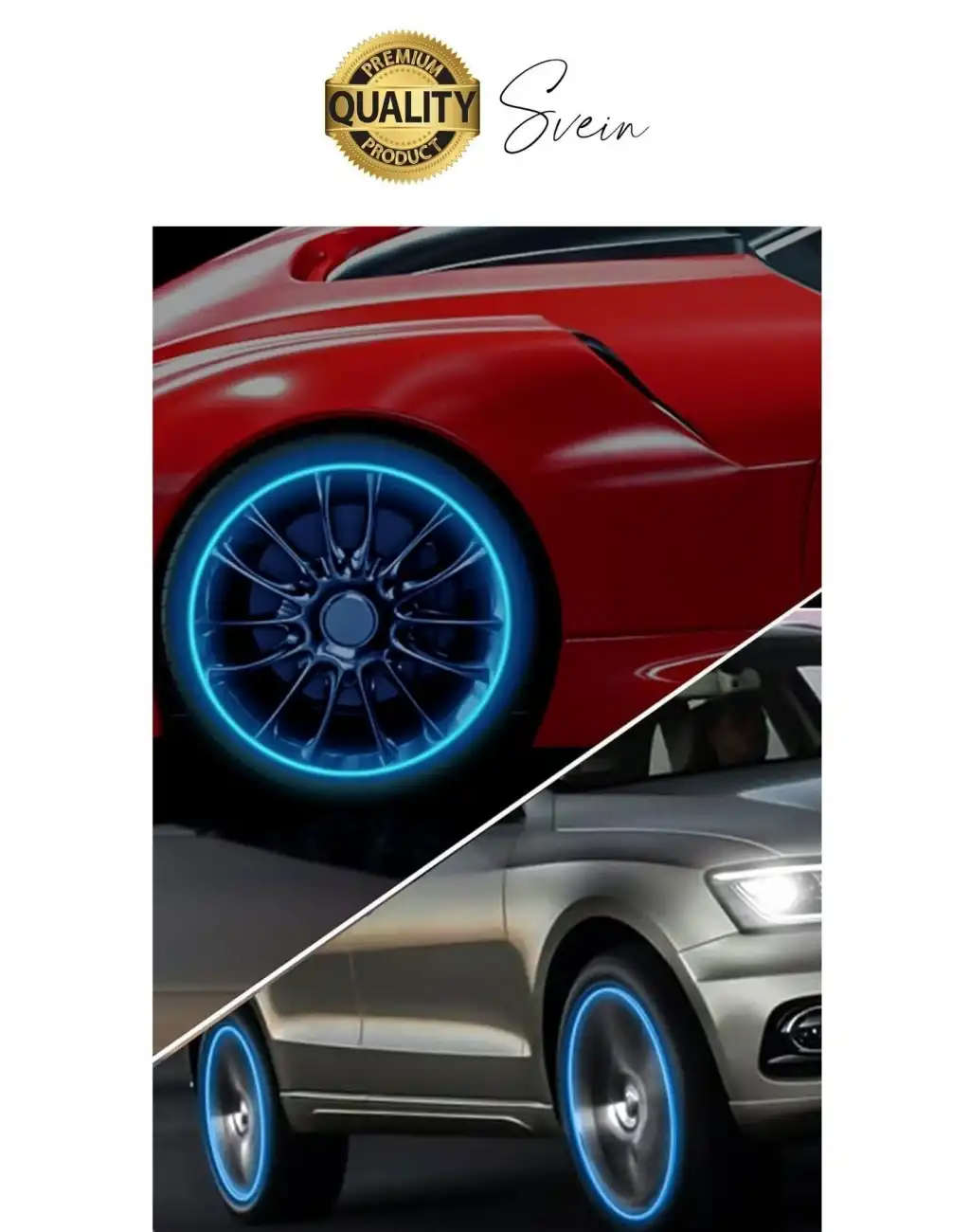 Özel Üretim Mavi Fosforlu Sibop Kapağı 4 Set Tüm Araçlarla Uyumlu Gece Parlayan Sibob Jant Tekerlek