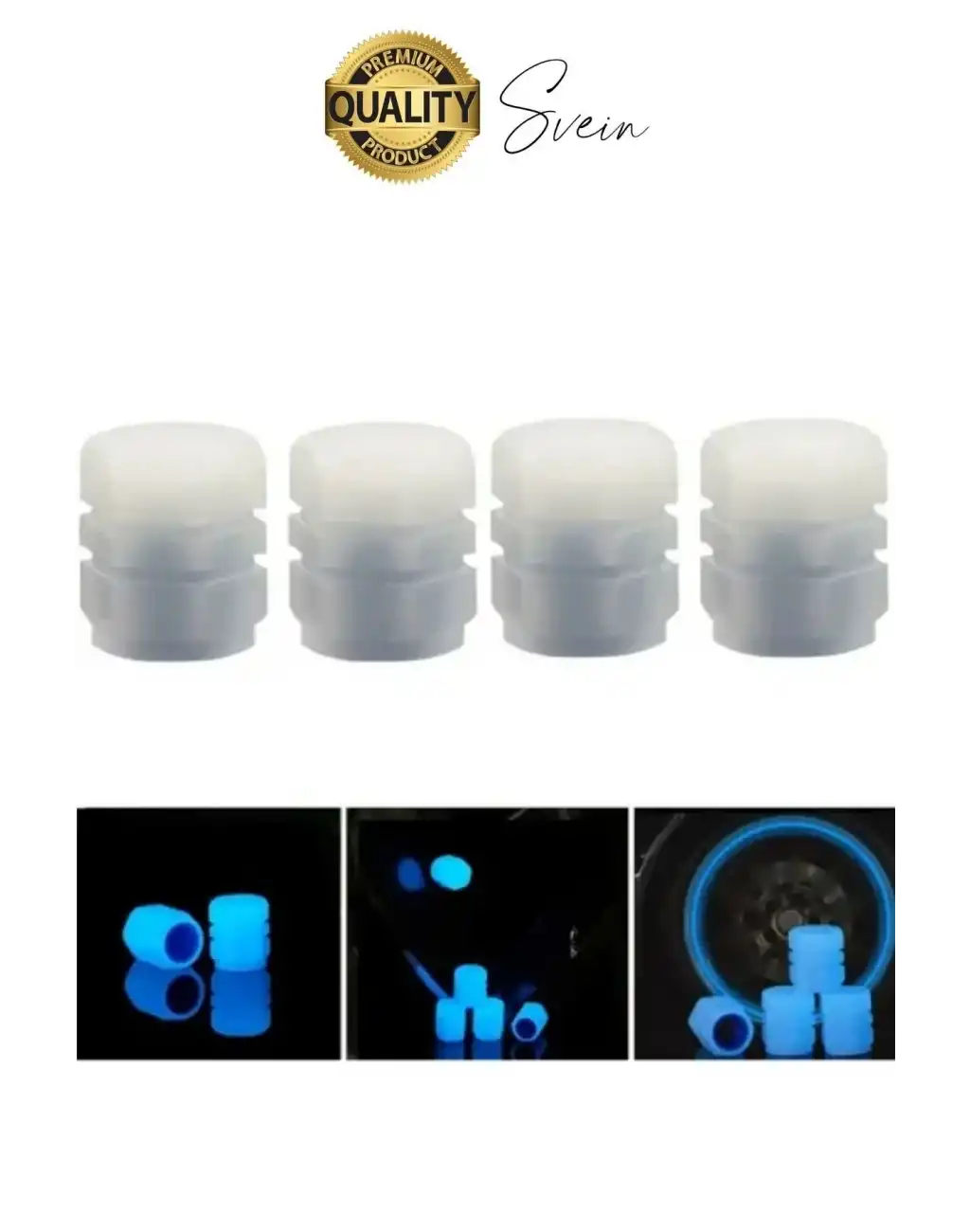 Özel Üretim Mavi Fosforlu Sibop Kapağı 4 Set Tüm Araçlarla Uyumlu Gece Parlayan Sibob Jant Tekerlek