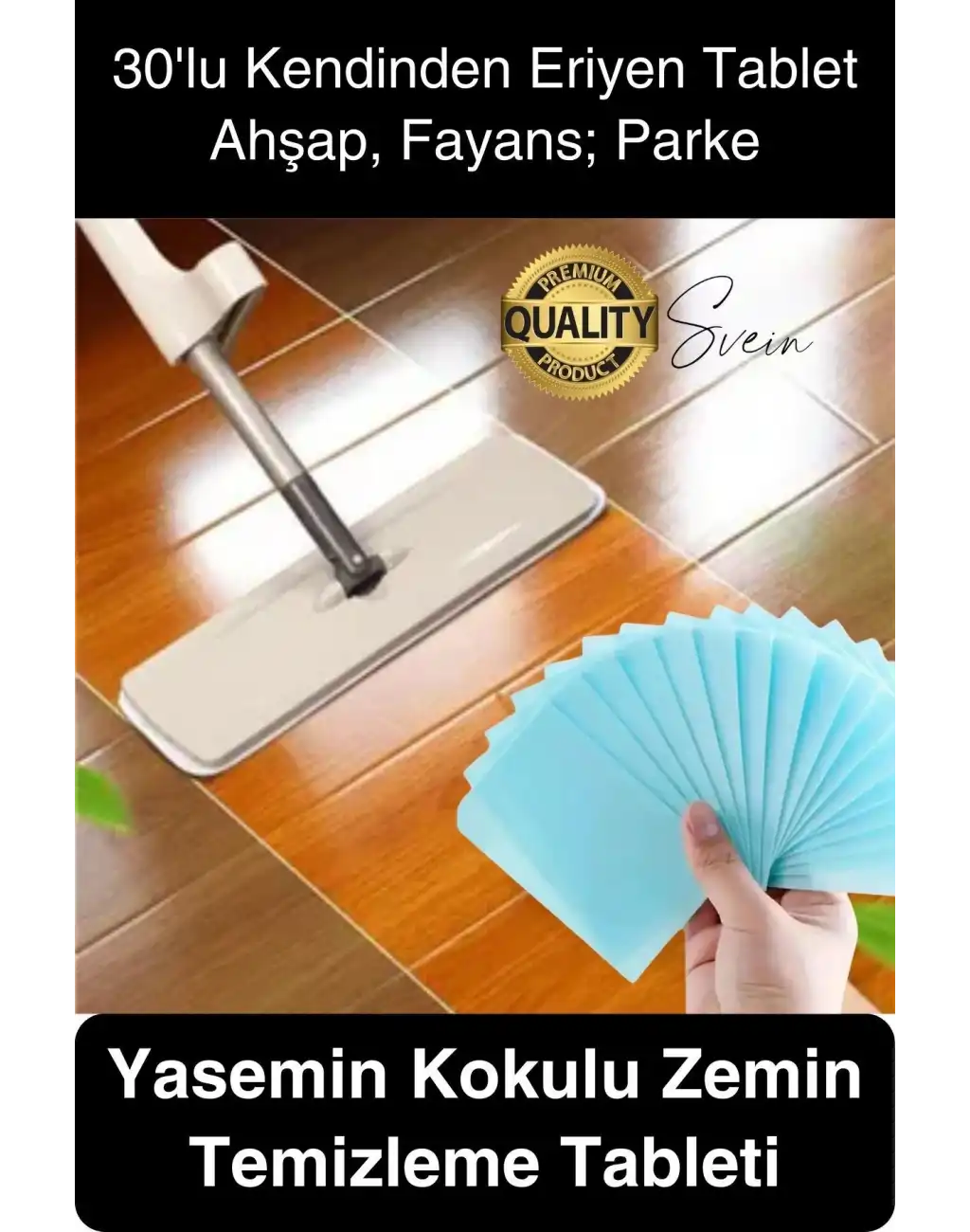 30 Adet Yasemin Kokulu Zemin Temizleme Tableti Levhaları Parke Cila Parlatma Uzun Süre Temizlik