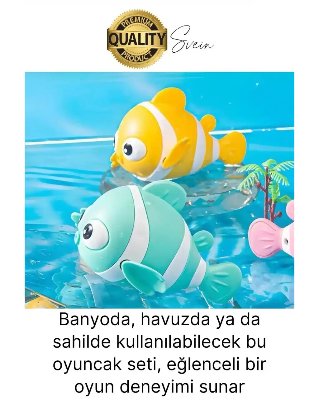 Kurmalı Balık Bebek Banyo Oyuncağı Arkadaşı Deniz Şişme Havuz Küvet Suda Yüzen Eğlenceli Oyuncak