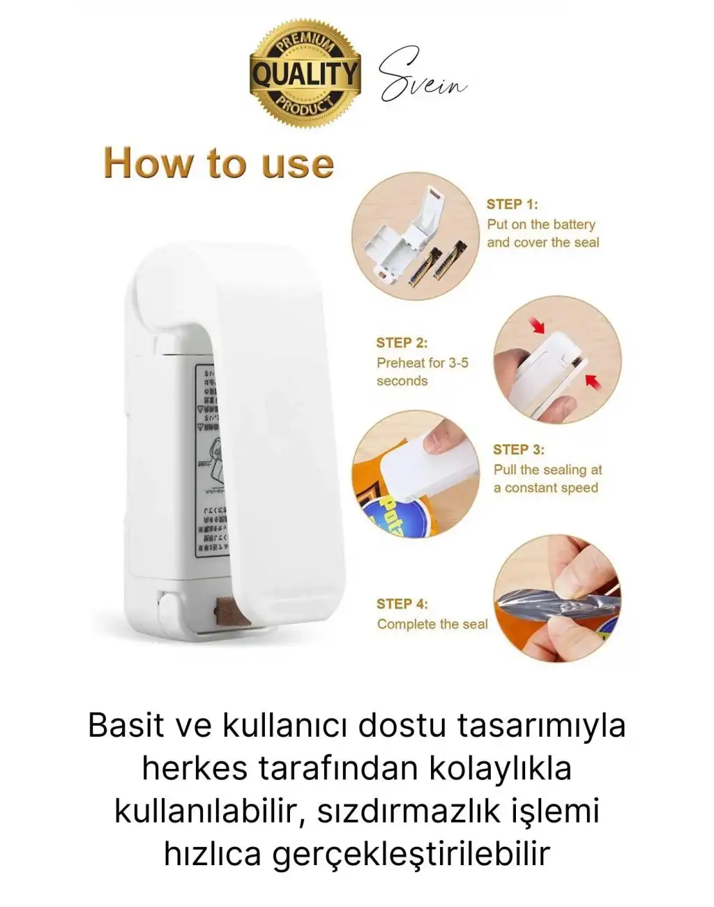 Pilli Pratik Mini Sızdırmaz Isıtmalı Poşet Ambalaj Ağzı Kapatma Makinesi Yapıştırma Taşınabilir