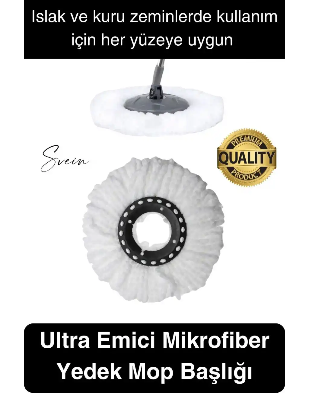 Ultra Emici Yedek Mop Başlığı Mikrofiber Paspas Püsküllü Temizlik Fayans Parke Laminant Silme Bezi