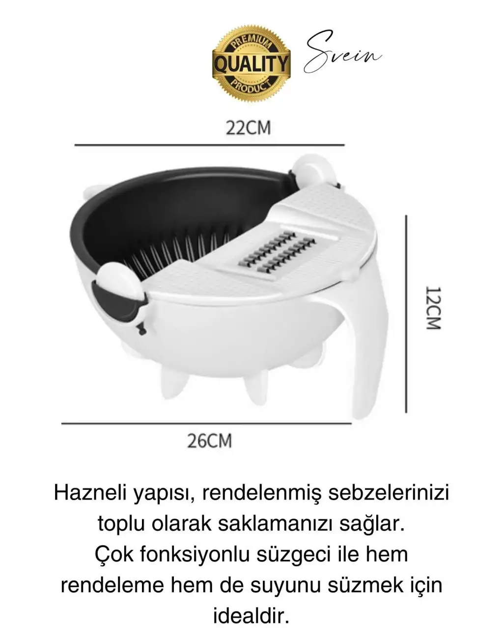 11 Parça Paslanmaz Fonksiyonel Süzgeçli Rende Hazneli Doğrayıcı Sebze Salata İçin Pratik Mutfak