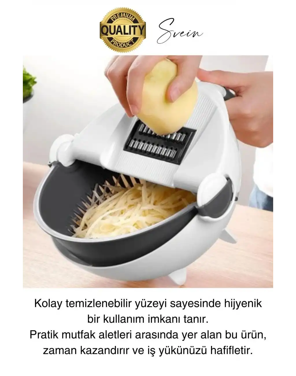 11 Parça Paslanmaz Fonksiyonel Süzgeçli Rende Hazneli Doğrayıcı Sebze Salata İçin Pratik Mutfak