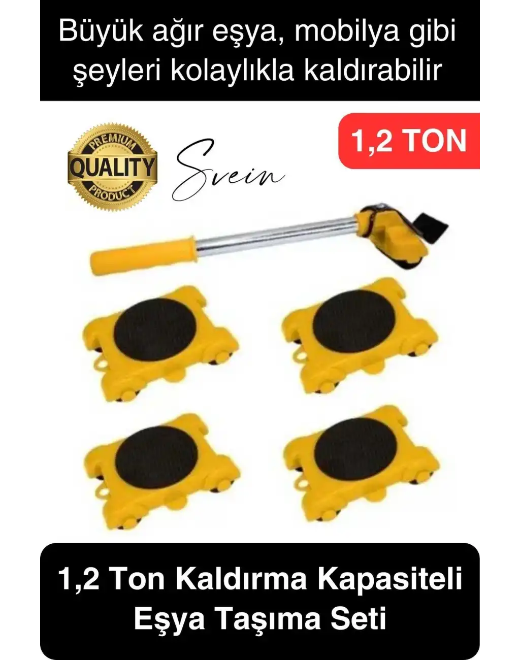1.2 Ton Premium 1. Sınıf Malzeme Eşya Kaldırma Taşıma Seti Krikosu Kaldıraç Pratik Kolay Yük Taşıma