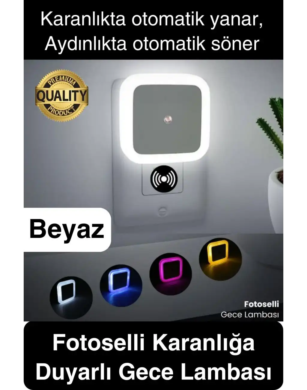 Cata Fotoselli Gece Lambası Karanlıkta Otomatik Yanıp Sönen Aydınlığa Duyarlı Koridor Antre Loş Led Işık