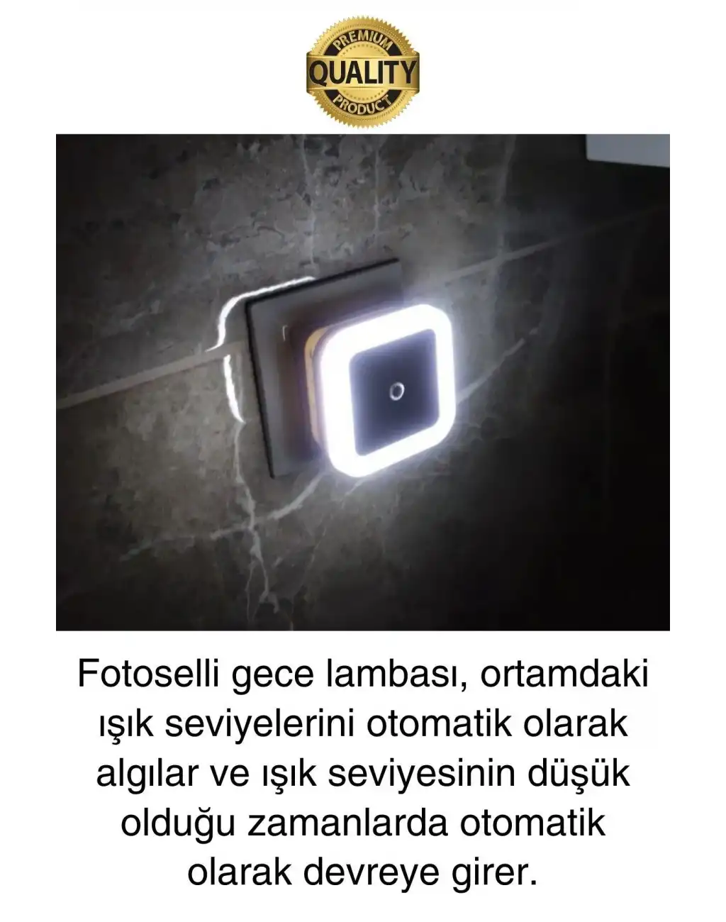 Cata Fotoselli Gece Lambası Karanlıkta Otomatik Yanıp Sönen Aydınlığa Duyarlı Koridor Antre Loş Led Işık