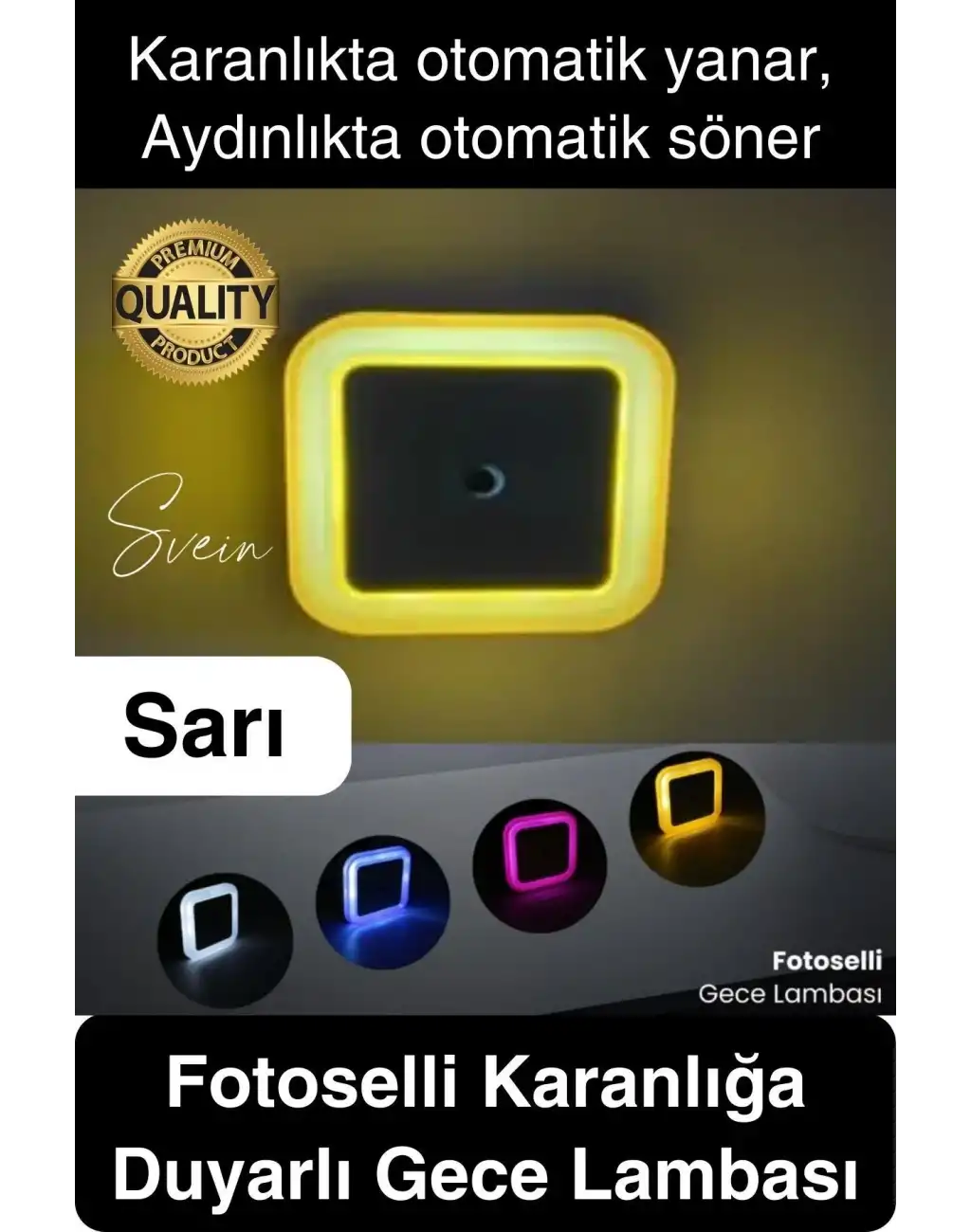 Cata Fotoselli Gece Lambası Karanlıkta Otomatik Yanıp Sönen Aydınlığa Duyarlı Koridor Antre Loş Led Işık