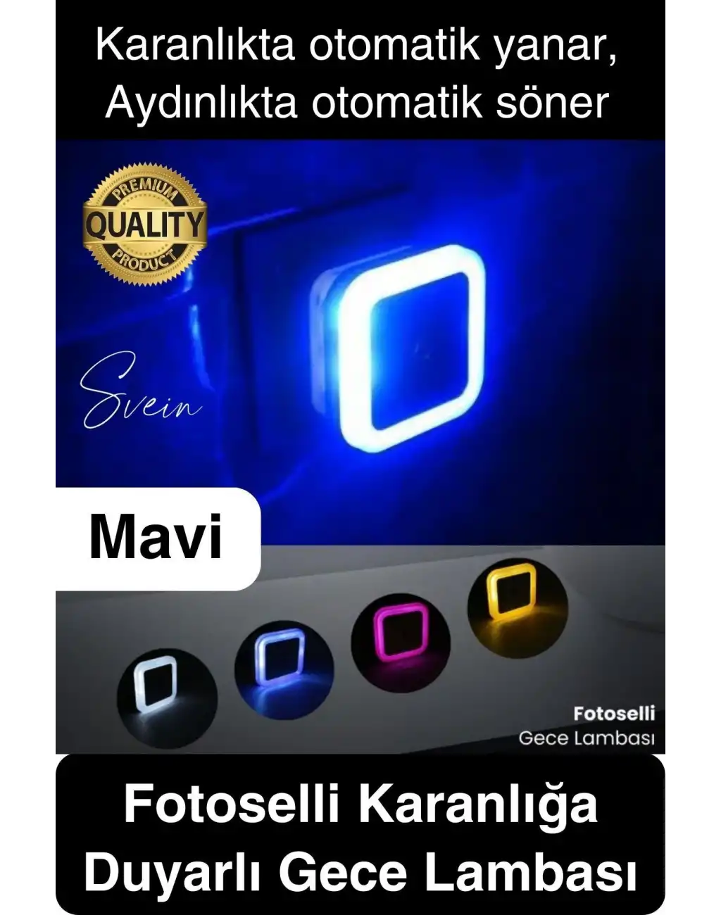 Cata Fotoselli Gece Lambası Karanlıkta Otomatik Yanıp Sönen Aydınlığa Duyarlı Koridor Antre Loş Led Işık