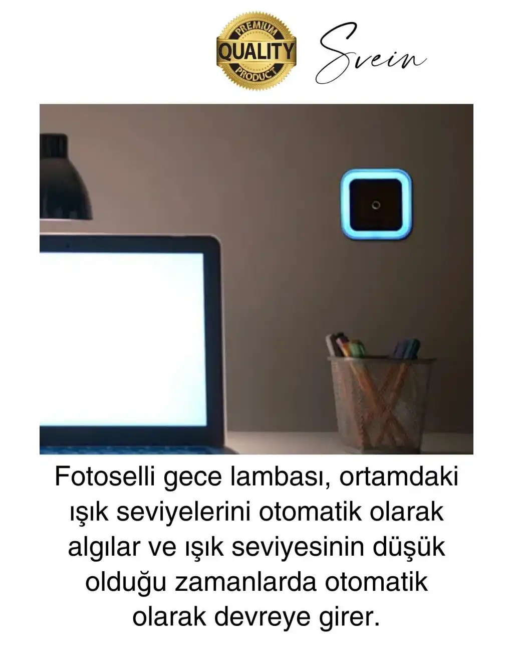 Cata Fotoselli Gece Lambası Karanlıkta Otomatik Yanıp Sönen Aydınlığa Duyarlı Koridor Antre Loş Led Işık