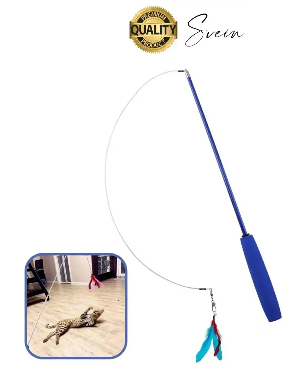 Dayanıklı Teleskopik Zilli Ve Tüylü Kedi Oyuncağı Eğlenceli Ayarlanabilir Peluş İnteraktif Olta