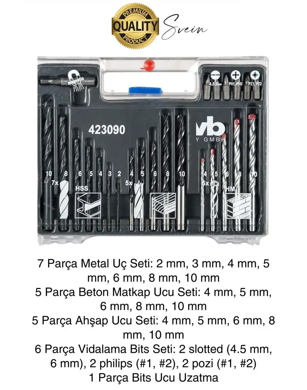 Premium 300 Parça Matkap Ucu ve Dübel Seti Sabitleme Tamir Montaj Delik Delme Ful Takım Çantası Kutu