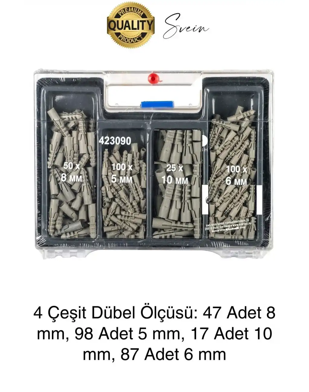 Premium 300 Parça Matkap Ucu ve Dübel Seti Sabitleme Tamir Montaj Delik Delme Ful Takım Çantası Kutu