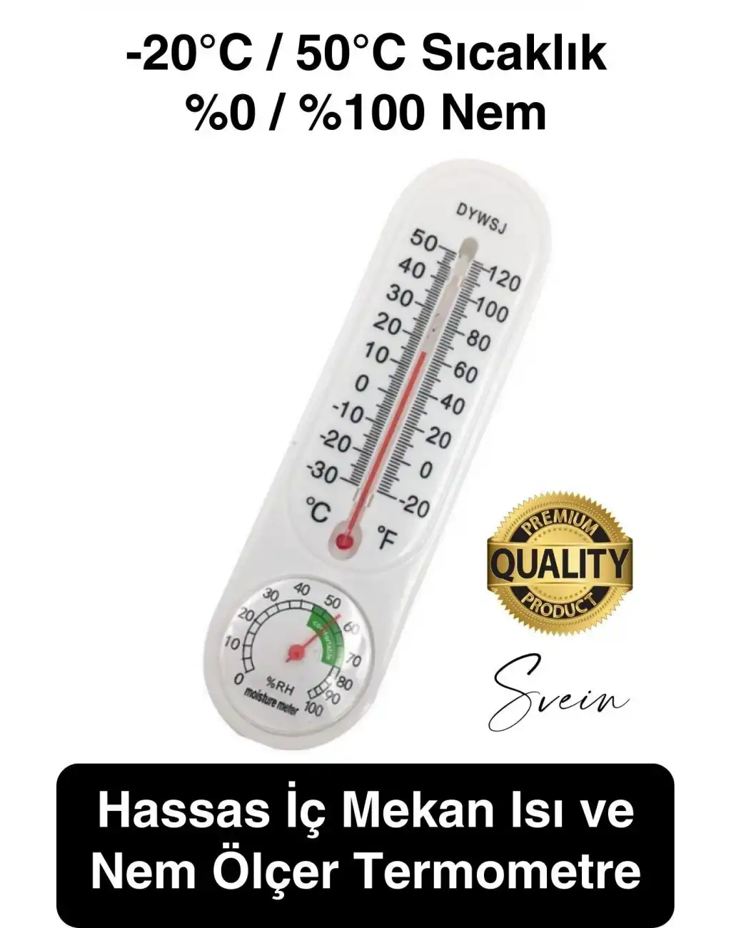 Premium Hassas İç Mekan Isı ve Nem Ölçer Termometre Sıcaklık Kontrol Ev Ofis Garaj Anlık Ölçüm Beyaz