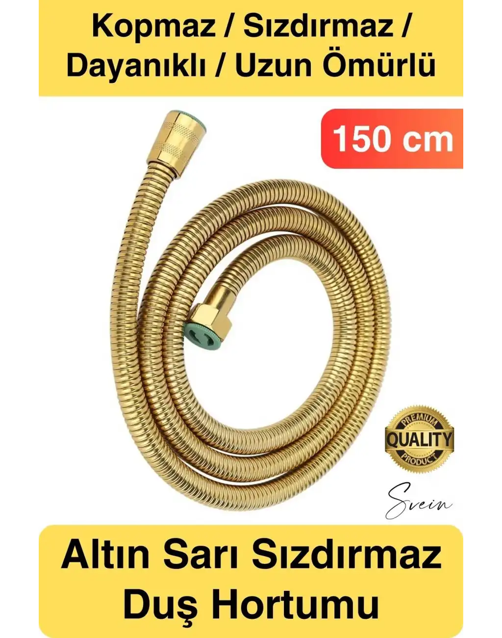 Yüksek Kalite Paslanmaz Kırılmaz Çelik Örgülü Duş Hortumu Uzayan Spiral 150 cm Büküm Önleyici