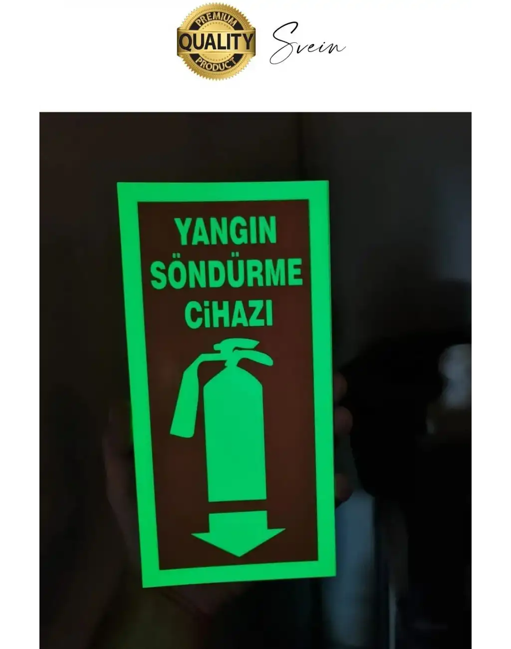 Fosforlu Karanlıkta Parlayan Yangın Söndürücü İşaret Uyarı İkaz Levhası Güvenlik Otopark Mağaza Depo