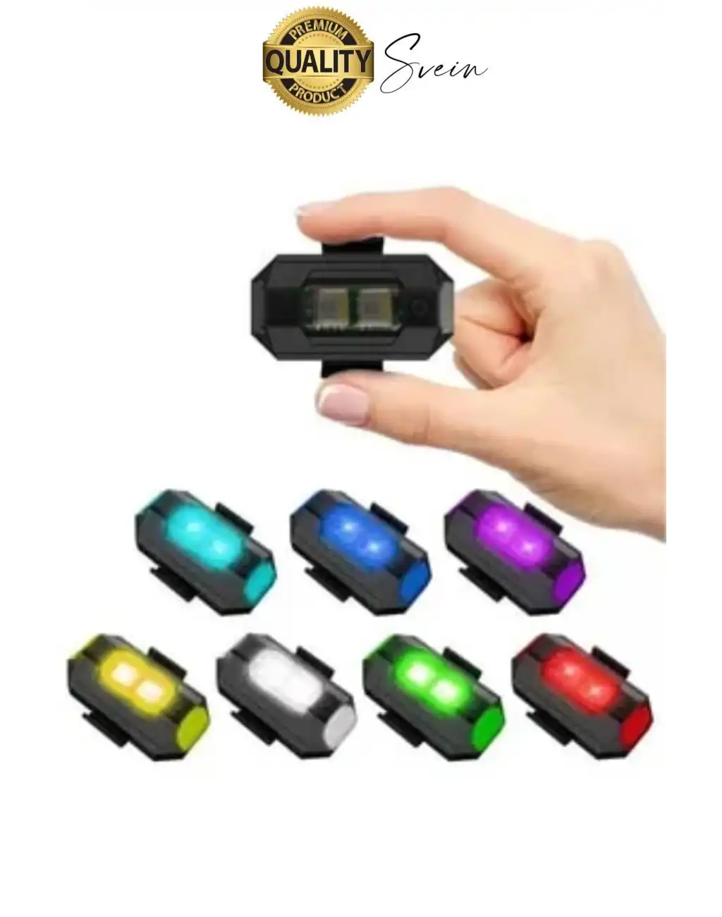 7 Renkli Şarjlı Bisiklet Motosiklet Drone Scooter Araba İçin Flaşör Lamba Yanıp Sönen Led İkaz Işığı