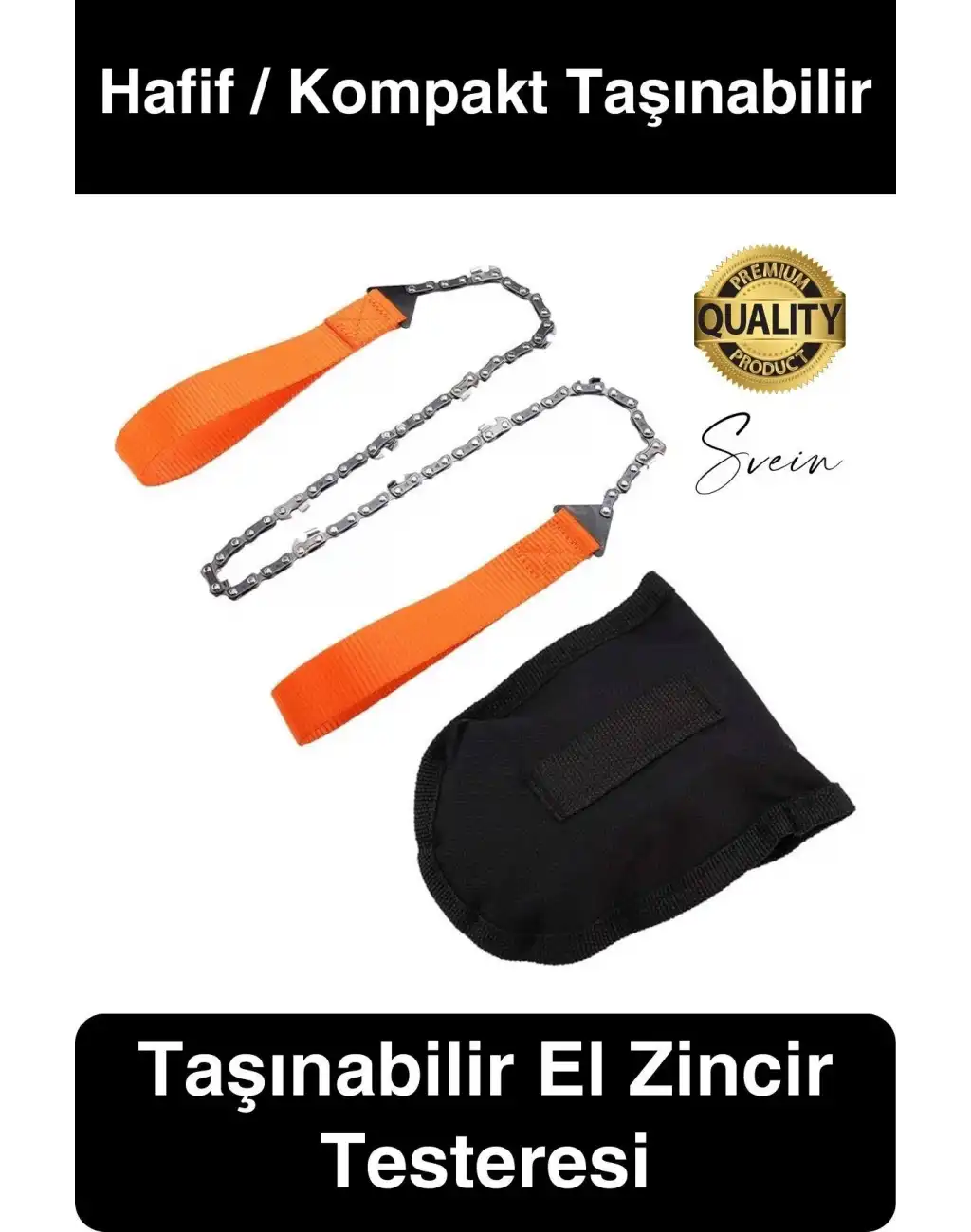 Taşınabilir Mini El Zincirli Testere Kamp Doğa Ağaç Dal Kesme Çelik Hafif Pratik Taşıma Çantası