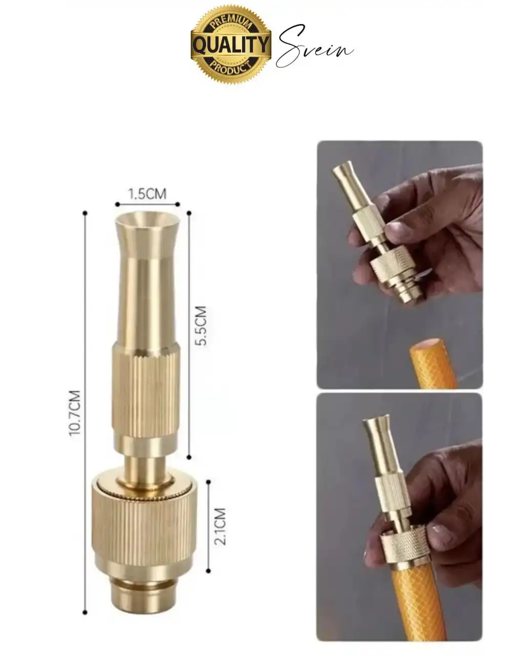 Yüksek Basınçlı Tazyikli Ayarlanabilir Hortum Başlığı Bahçe Sulama Araba Yıkama Güverte Dış Cephe