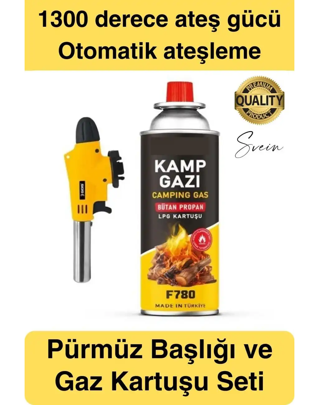 Kolay Kullanım 1300 Derece Pürmüz Seti Bütan Propan Çakmak Mangal Kamp Otomatik Ateşleme Sistemi