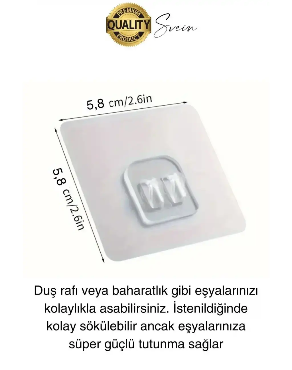 5 Ad. Ekstra Güçlü Kendinden Yapışkanlı İz Bırakmaz Suya Dayanıklı Banyo Rafı Tablo Ayna Askı Kanca