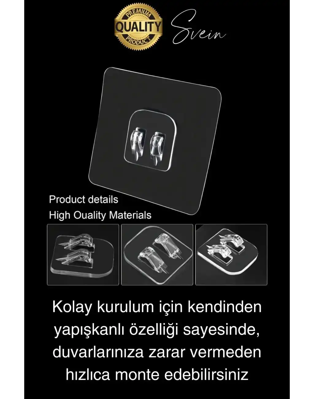 10 Ad. Ekstra Güçlü Kendinden Yapışkanlı İz Bırakmaz Suya Dayanıklı Banyo Rafı Tablo Ayna Askı Kanca