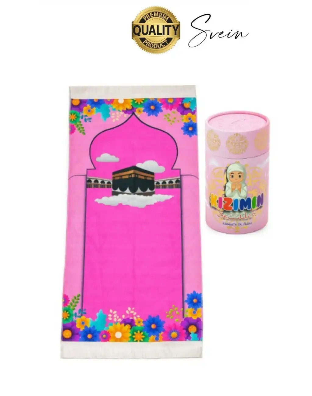 Özel Üretim Kız Çocuk Namaza İlk Adım Seccade Tesbih Seti Kızımın Seccadesi Oyuncak Hazırlık Hediye