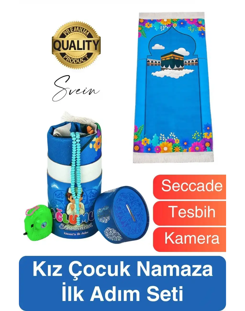Özel Üretim Erkek Çocuk Namaza İlk Adım Seccade Tesbih Seti Oğlumun Seccadesi Oyun Hazırlık Hediye