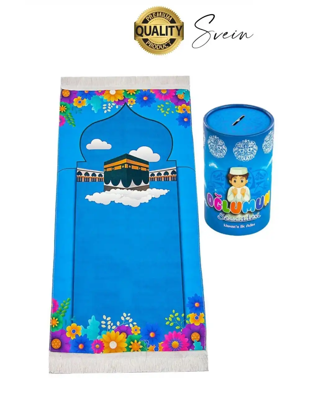 Özel Üretim Erkek Çocuk Namaza İlk Adım Seccade Tesbih Seti Oğlumun Seccadesi Oyun Hazırlık Hediye