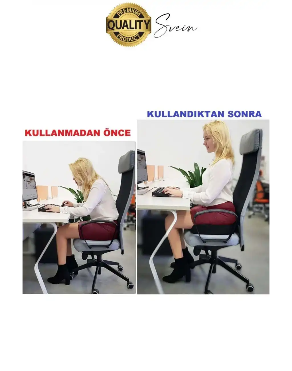 Premium Terleme Yapmaz Dik Duruş Düzgün Oturuş Sağlayan Bacak Çarpıklığını Gideren Medikal Minder