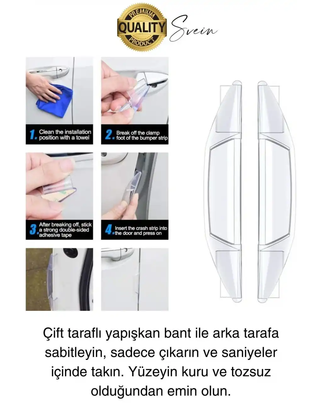 Yüksek Kaliteli Araç Kenar Koruma Şeridi Şeffaf Koruyucu Filmi Araba Kapı Boya Anti Çizilme