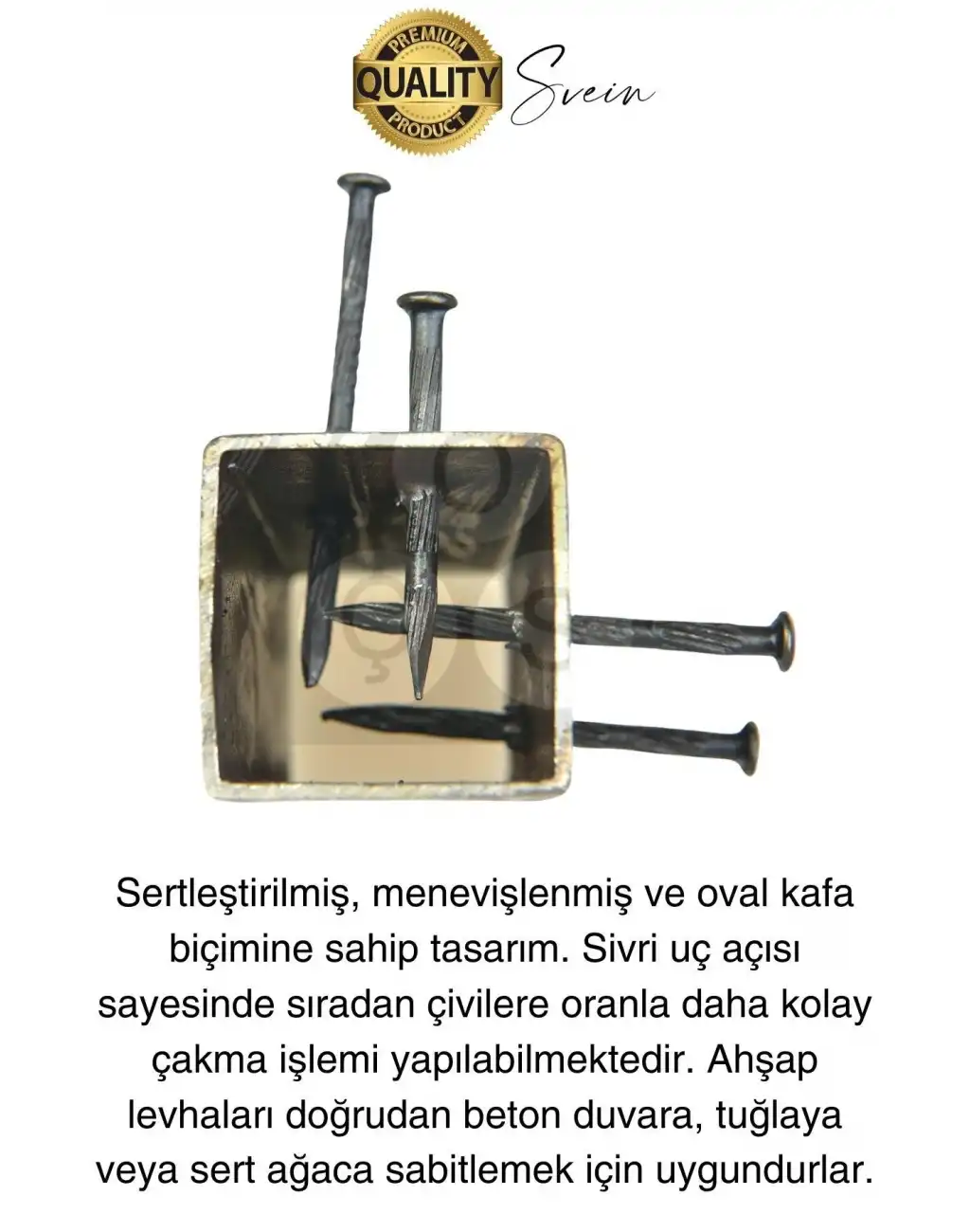 20 Adet 3x30 Kanallı Çelik Beton Çivisi 3 cm Duvar Saat Ayna Resim Tablo Asmak Ahşap Metal Sivri