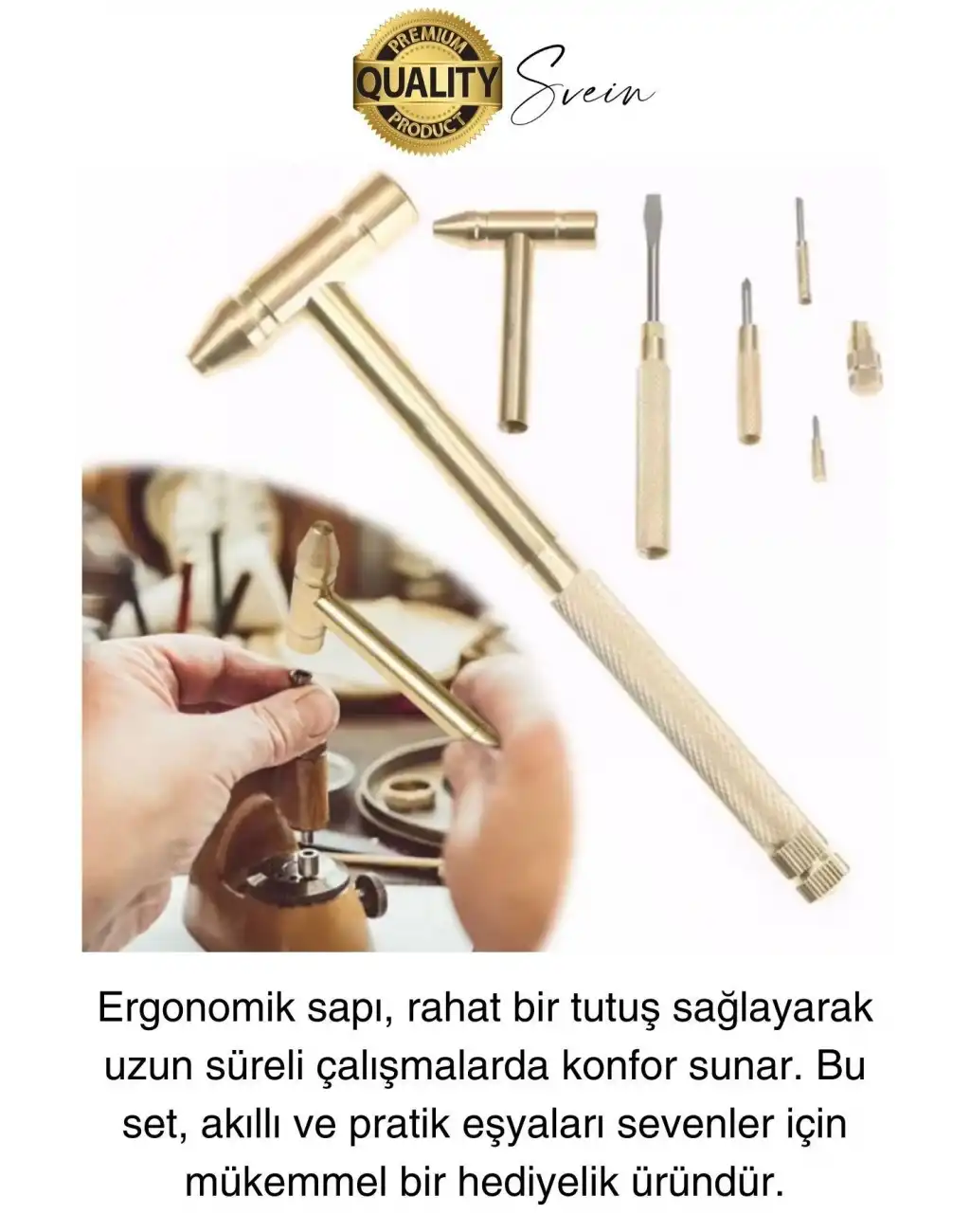 Premium 5 in 1 Çekiç Tornavida Tamir Seti Takı Saat Çok Amaçlı Çift Kafa Telefon Mücevher Kuyumcu