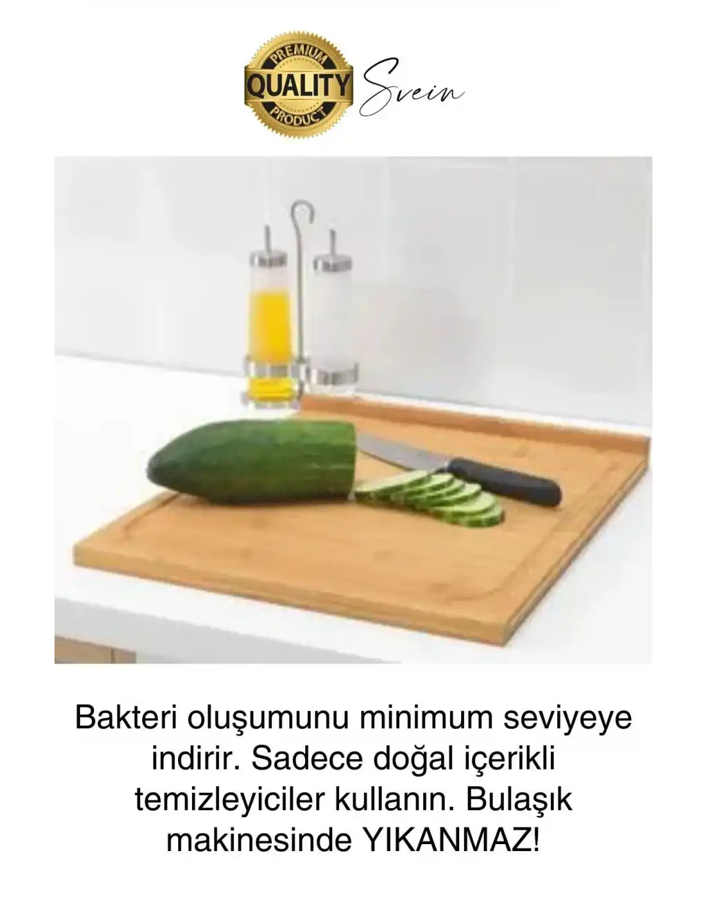 Ahşap Kesme Tahtası Panosu Doğrama Ayaklı Tezgah Üstü Hijyenik Deforme Olmaz Dayanıklı 35x24 cm