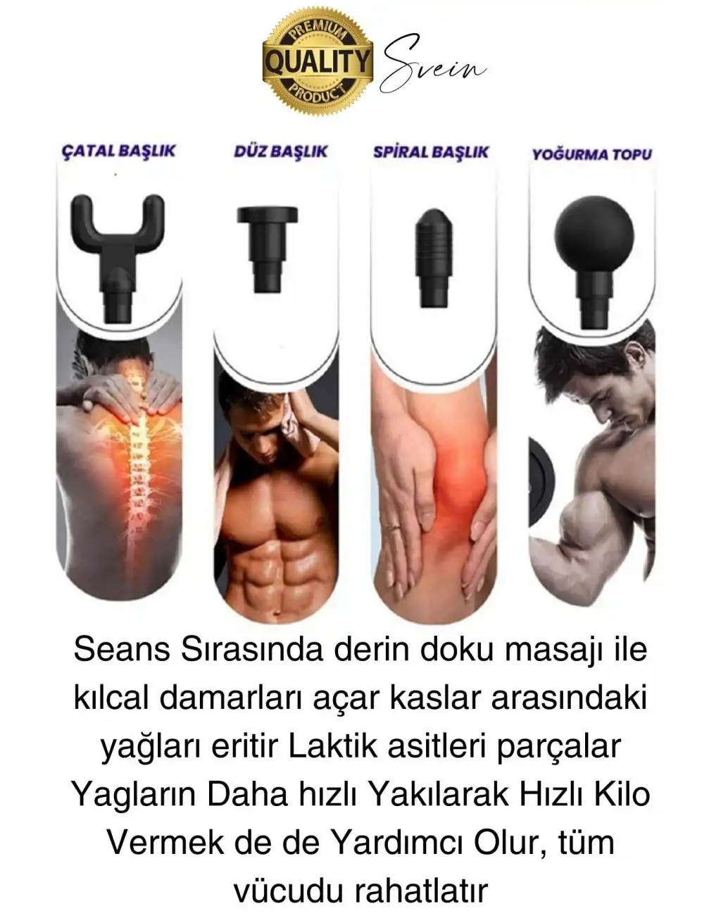 4 Başlıklı Titreşimli Yoğurmalı 6 Fonksiyonlu Masaj Aleti Tabancası Darbeli Sporcu Kas Rahatlatıcı