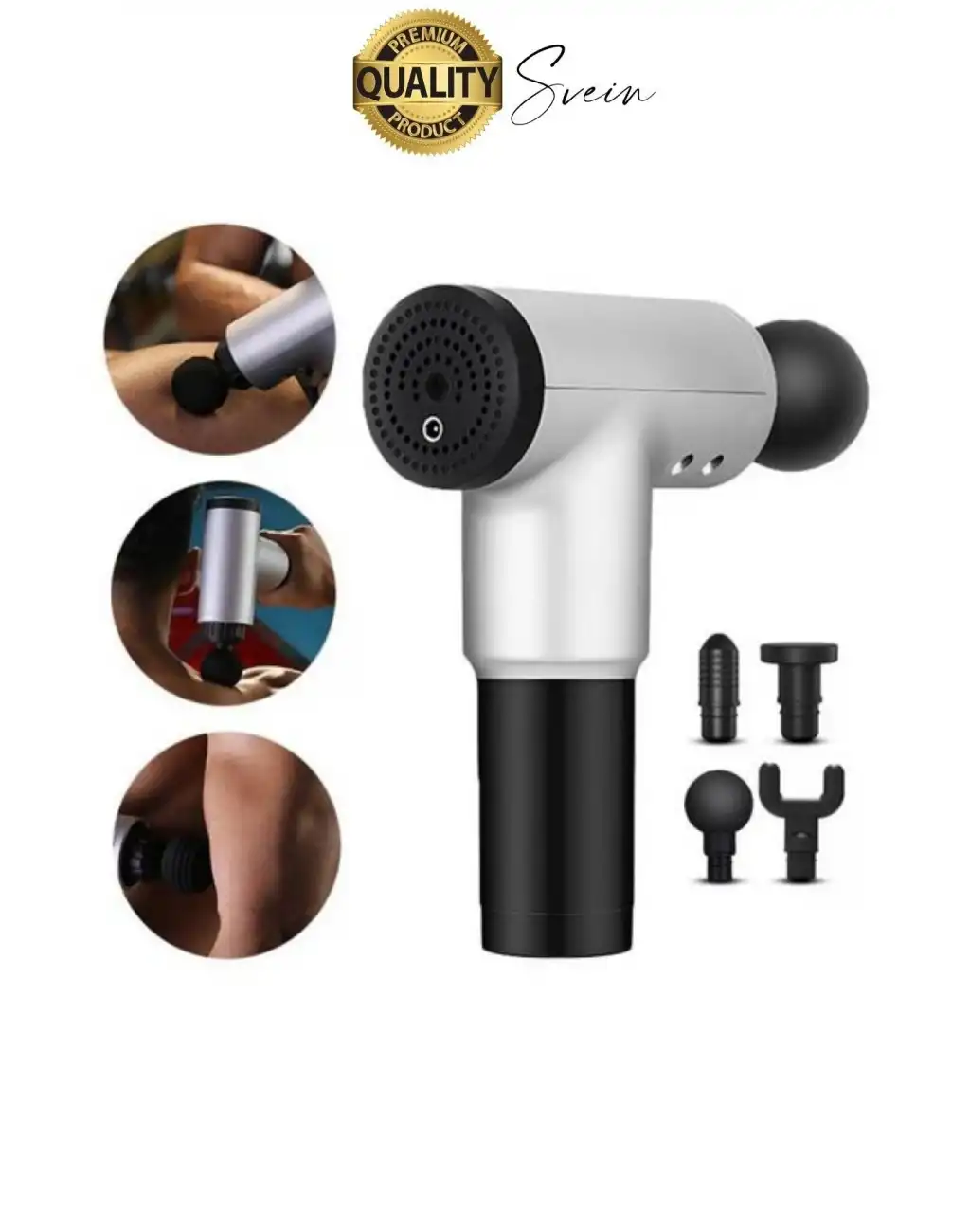 4 Başlıklı Titreşimli Yoğurmalı 6 Fonksiyonlu Masaj Aleti Tabancası Darbeli Sporcu Kas Rahatlatıcı