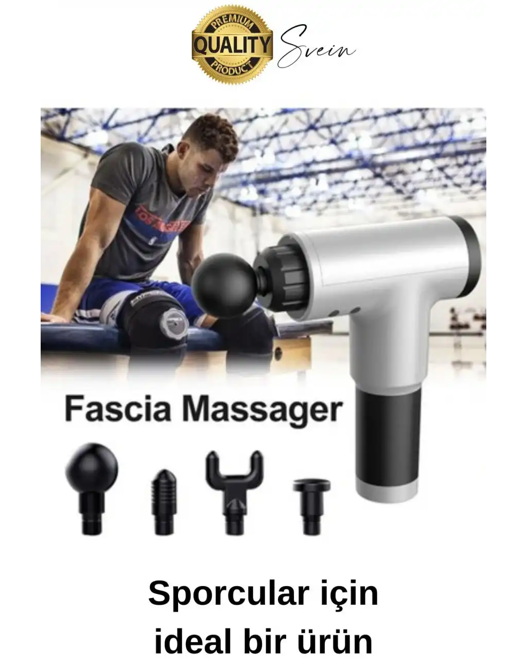 4 Başlıklı Titreşimli Yoğurmalı 6 Fonksiyonlu Masaj Aleti Tabancası Darbeli Sporcu Kas Rahatlatıcı