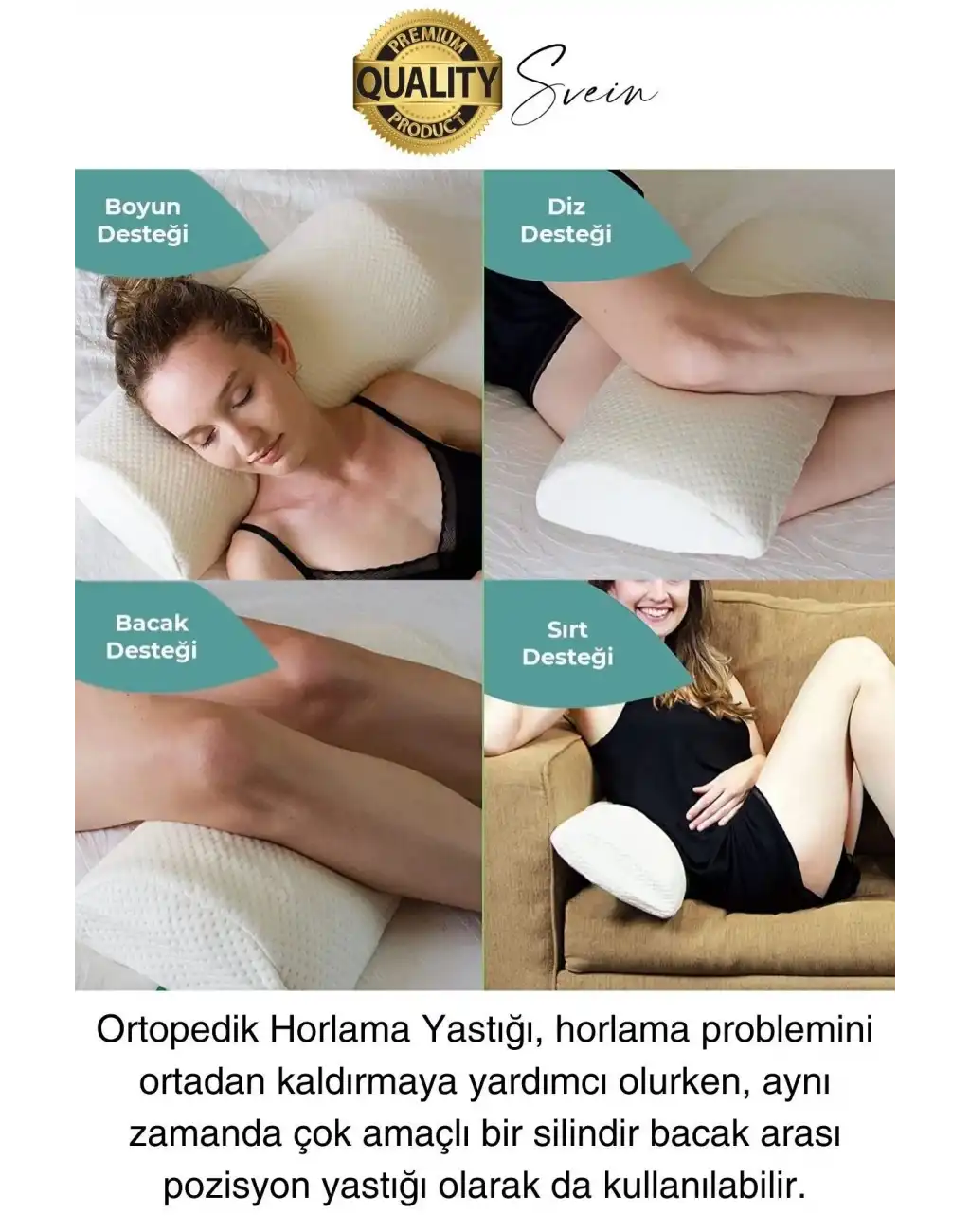 Konforlu Ergonomik Nefes Alabilen Hipoalerjenik Visco Ortopedik Horlama Uyku Yastığı Boyun